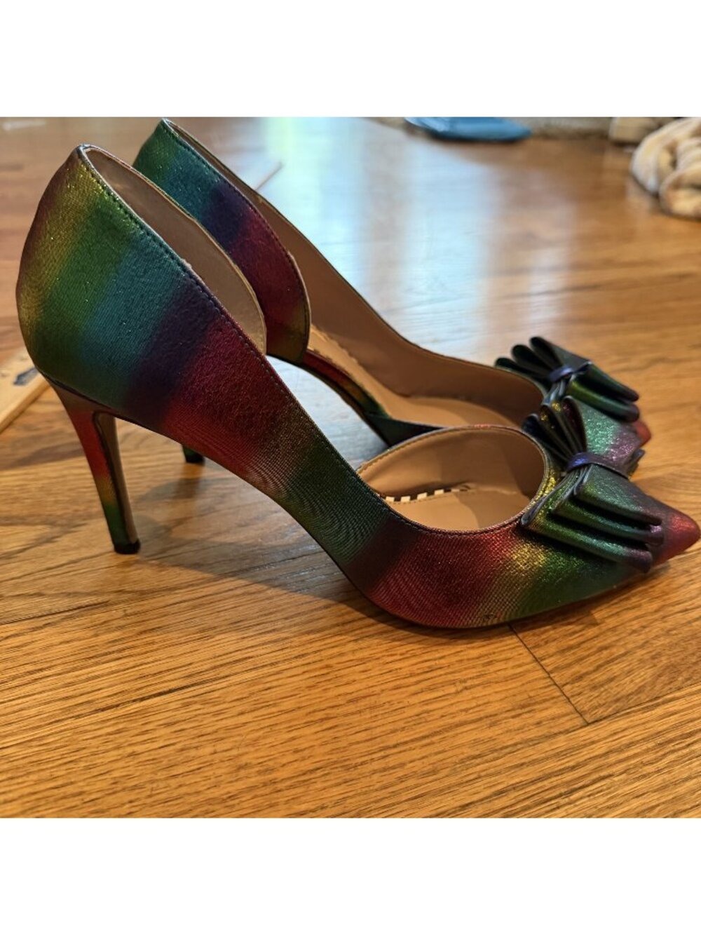 Betsey Johnson Womens Rainbow Heels Size 10